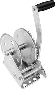 SINGLE SPEED TRAILER WINCH (FULTON PRODUCTS) Clear Zinc 2 way 20 x 5/16 1500 lbs. 4.1:1 Winch w/Strap